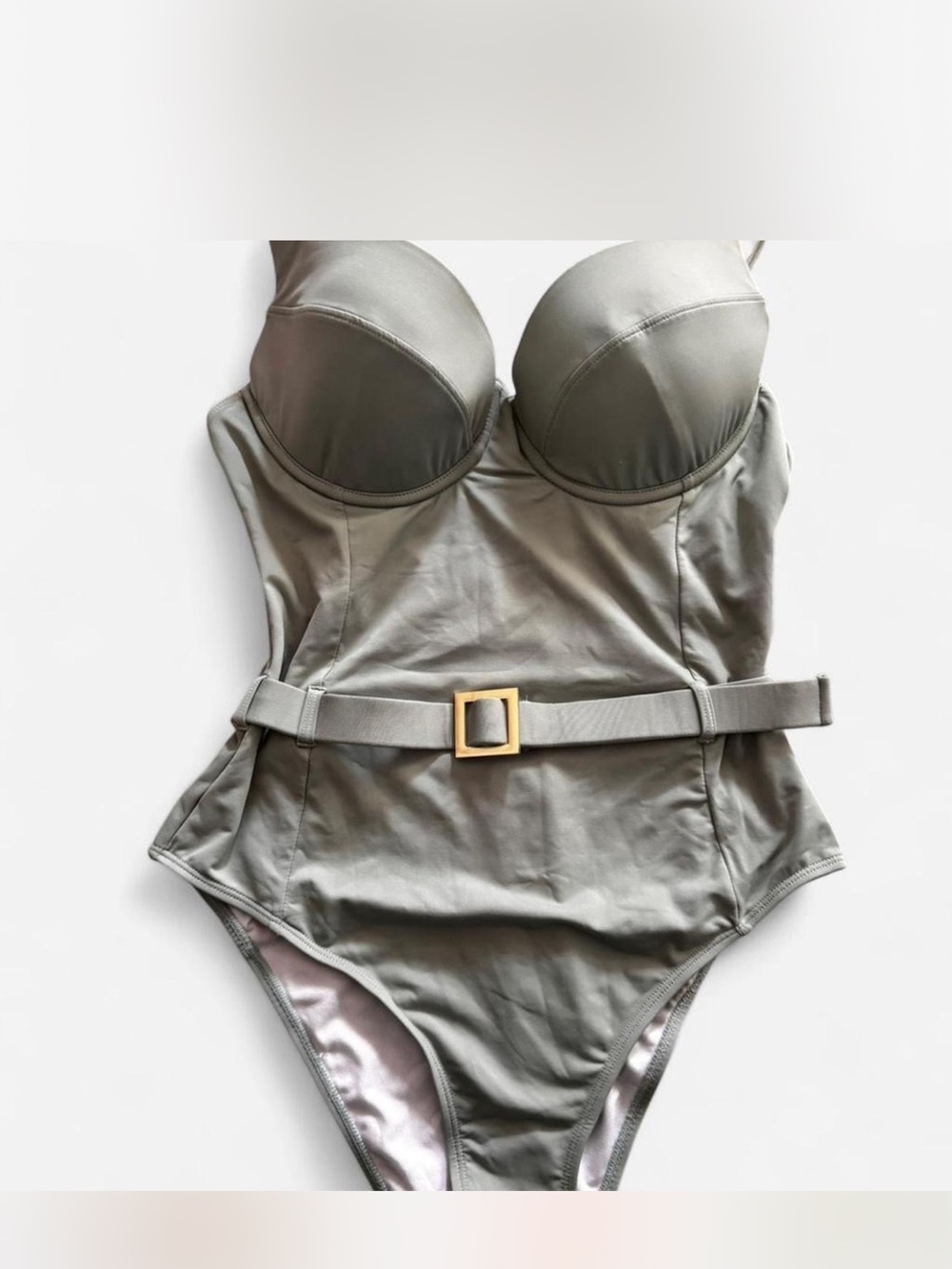 WeWoreWhat Danielle Sage Green Underwire One-Piece Swimsuit Large NWOT